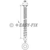 Şurub pt Montaj Ferestre - 7,5x 82 ZG - TX 30 (100 buc)