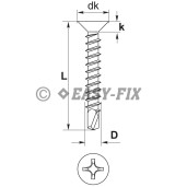 Şurub autoforant cap înecat DIN 7504P - 3,9x32 ZA PH2 (1.000 buc)