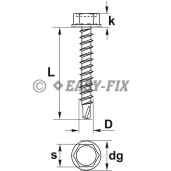 Şurub autoforant redus cap hex - 4,8x 35 ZA - SW8 (250 buc)
