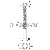 Şurub autoforant 4-12mm cap hex - 5,5x 32 ZA -SW8 (250 buc)