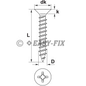 Şurub pt tablă cap înecat DIN 7982C 3,9x22 ZA PH2 (1.000 buc)