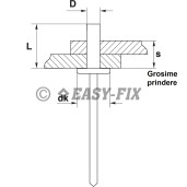 Nituri POP Etanşe Aluminiu/Oţel - Ø 4,8x12,5 mm SARIV (500 buc)