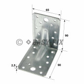 Coltar perforat 90° tip 4n -  90x 90x65x2,5mm - ZA