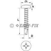 Şurub autoforant cap bombat DIN 7504N - 6,3x 32 ZA PH3 (20 buc)
