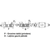 Piuliţă în colivie P 9,5x 9,5mm H1,7-2,7mm M 5 ZA (16 buc)
