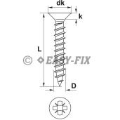 Şurub pt PAL şi lemn cap înecat 6,0x 50 Inox A2 PZ3 (100 buc)