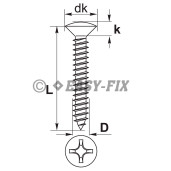 Şurub pt tablă cap semibombat DIN 7983 - 4,2x13 Inox A2 PH2 (500 buc)
